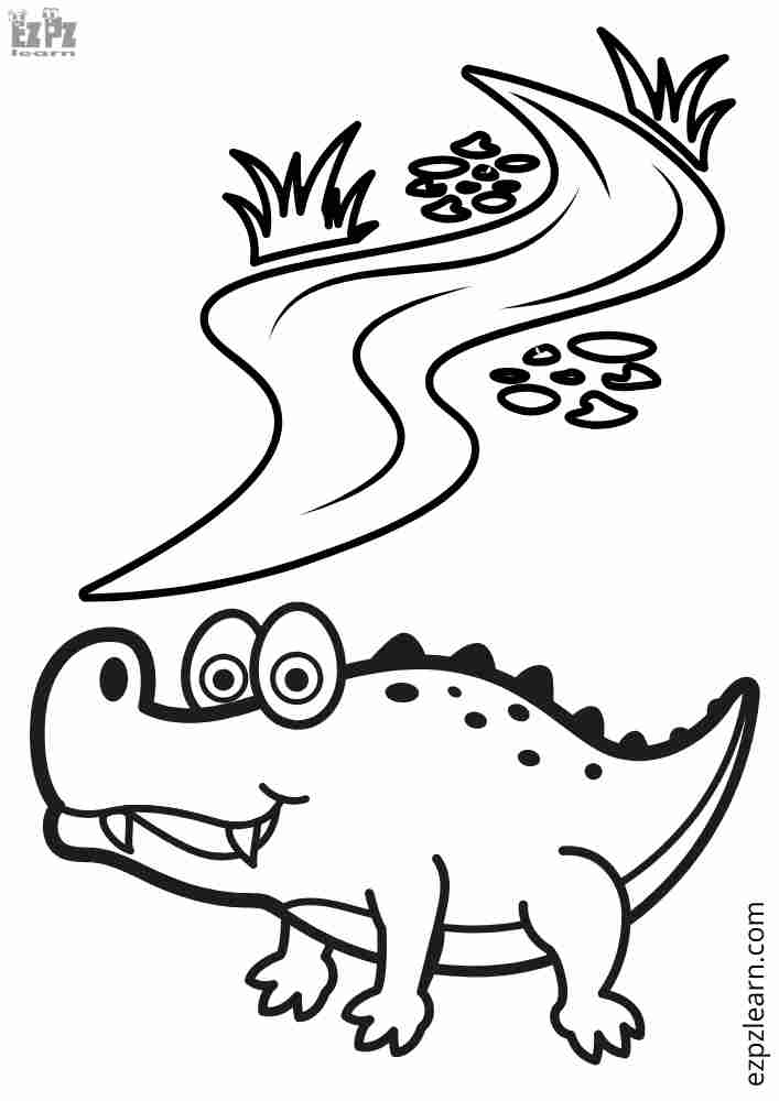 Alligator Online Coloring. Interactive Coloring Activity. Color, Download and Print.